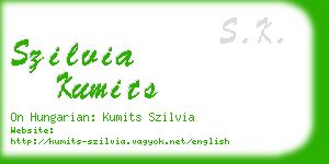 szilvia kumits business card